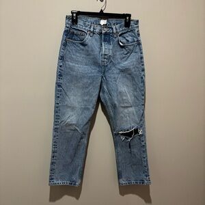 Topshop Women's Blue Boyfriend Jeans